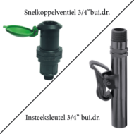 Set snelkoppelventiel + insteeksleutel 3/4